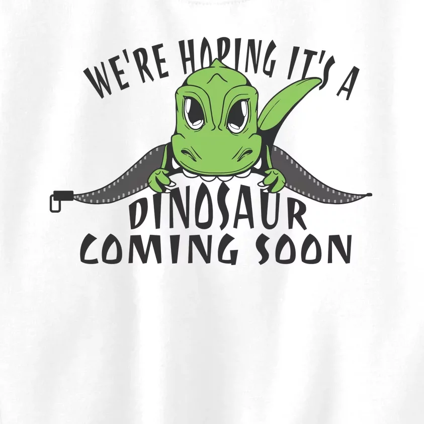 We're Hoping It's A Dinosaur Coming Soon Pregnancy Announcement Kids Sweatshirt