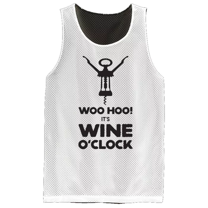 Woo Hoo Its Wine OClock Funny Wine Lover Mesh Reversible Basketball Jersey Tank