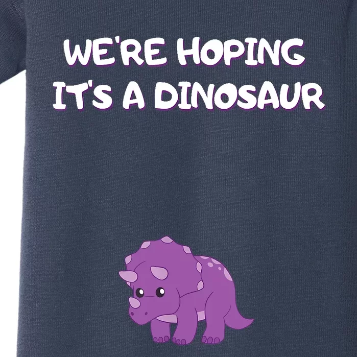 We're Hoping It's A Dinosaur Funny Pregnancy Baby Bodysuit