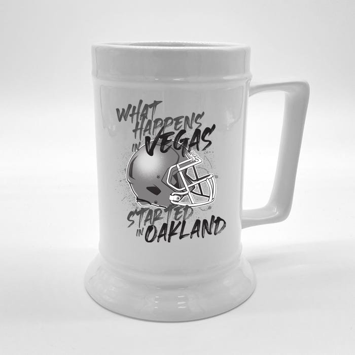 What Happens In Vegas Started In Oakland Football Fan Front & Back Beer Stein