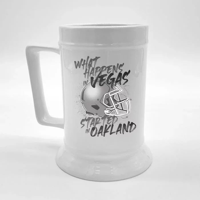 What Happens In Vegas Started In Oakland Football Fan Front & Back Beer Stein