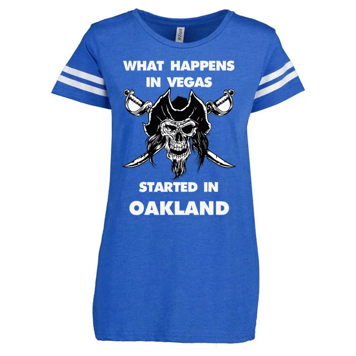 What Happens In Vegas Started In Oakland Gift Christmas Enza Ladies Jersey Football T-Shirt