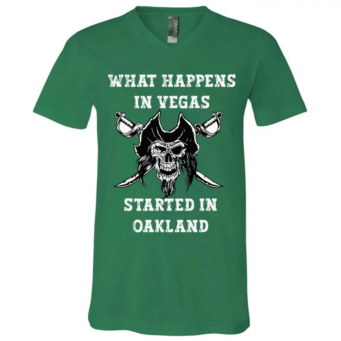 What Happens In Vegas Started In Oak Town V-Neck T-Shirt