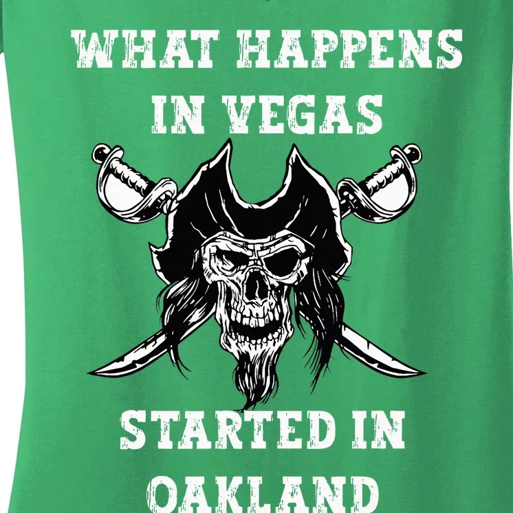 What Happens In Vegas Started In Oak Town Women's V-Neck T-Shirt