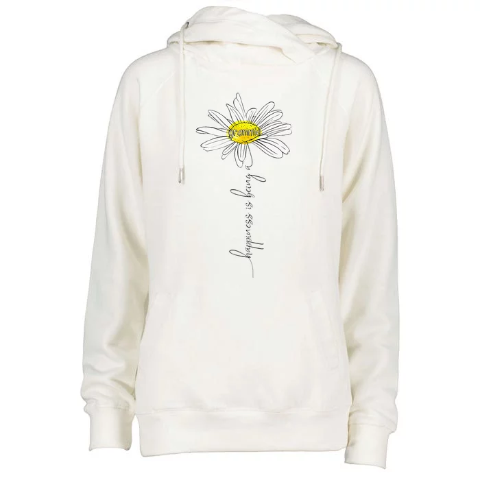 Womens Happiness Is Being A Grammie Daisy Mother's Day Gifts Womens Funnel Neck Pullover Hood