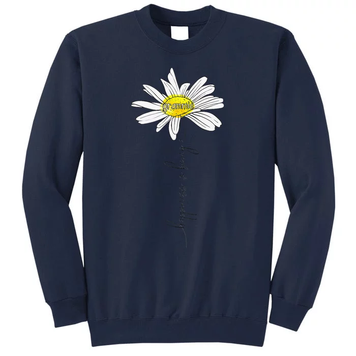 Womens Happiness Is Being A Grammie Daisy Mother's Day Gifts Tall Sweatshirt