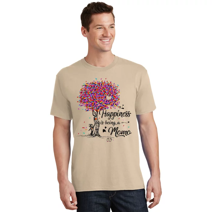 Womens Happiness Is Being A Momo Cute Mother's Day Gifts T-Shirt