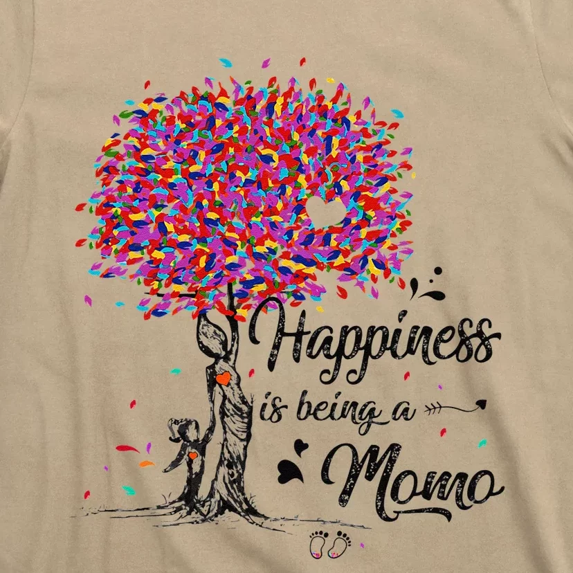 Womens Happiness Is Being A Momo Cute Mother's Day Gifts T-Shirt