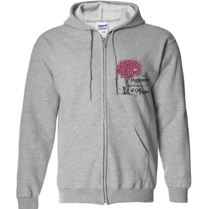 Womens Happiness Is Being A Momo Cute Mother's Day Gifts Full Zip Hoodie