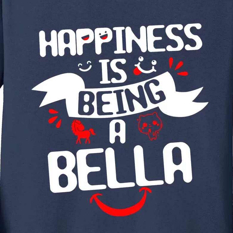 Women Happiness Is Being A Bella Best Grandma T Kids Long Sleeve Shirt