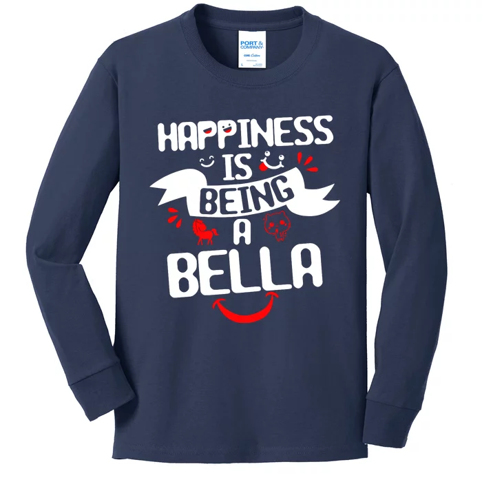 Women Happiness Is Being A Bella Best Grandma T Kids Long Sleeve Shirt