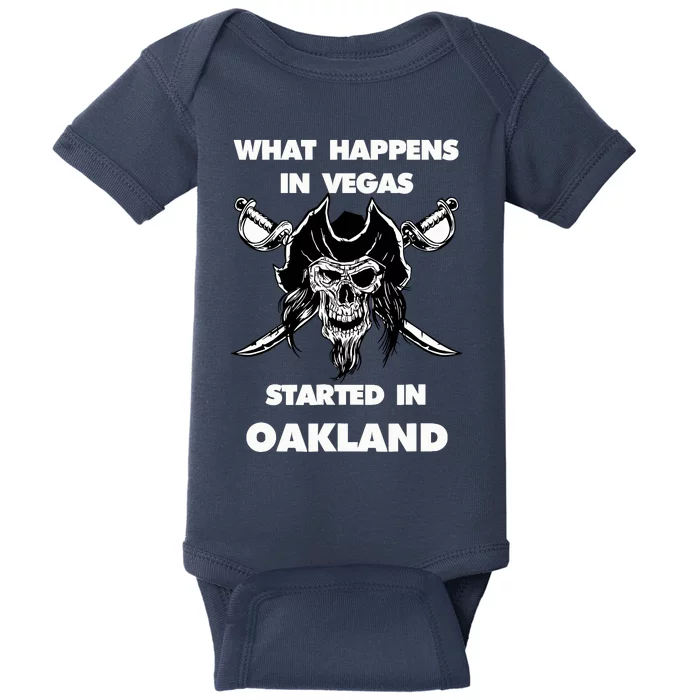 What Happens In Vegas Started In Oakland Gift Christmas Baby Bodysuit