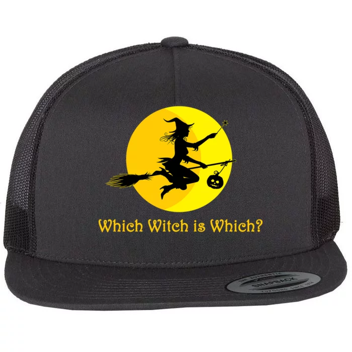 Which Witch is Which? Funny Halloween Flat Bill Trucker Hat