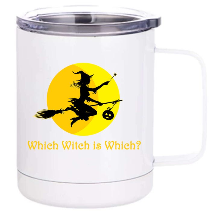 Which Witch is Which? Funny Halloween Front & Back 12oz Stainless Steel Tumbler Cup