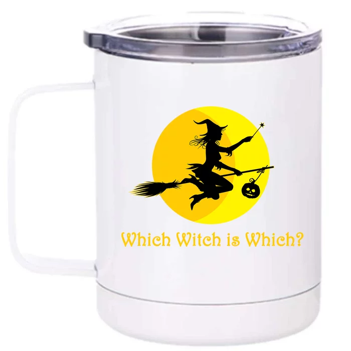 Which Witch is Which? Funny Halloween Front & Back 12oz Stainless Steel Tumbler Cup