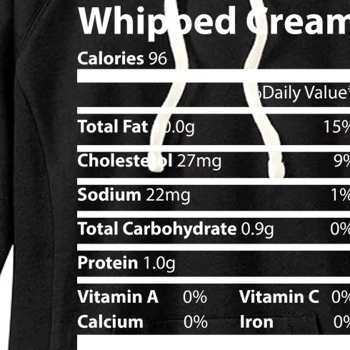 Whipped Cream Nutritional Facts Funny Thanksgiving Women's Fleece Hoodie