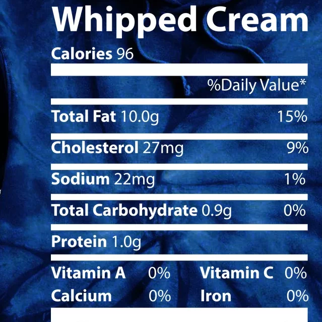 Whipped Cream Nutritional Facts Funny Thanksgiving Tie Dye Hoodie