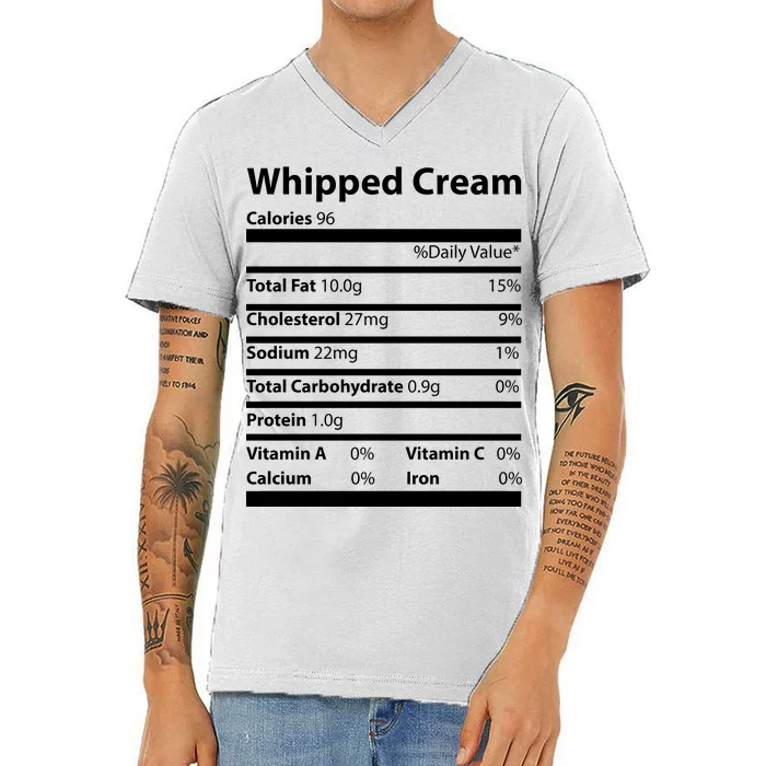 Whipped Cream Nutritional Facts Funny Thanksgiving V-Neck T-Shirt