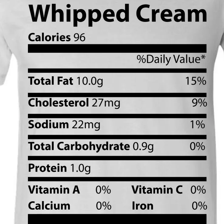 Whipped Cream Nutritional Facts Funny Thanksgiving V-Neck T-Shirt