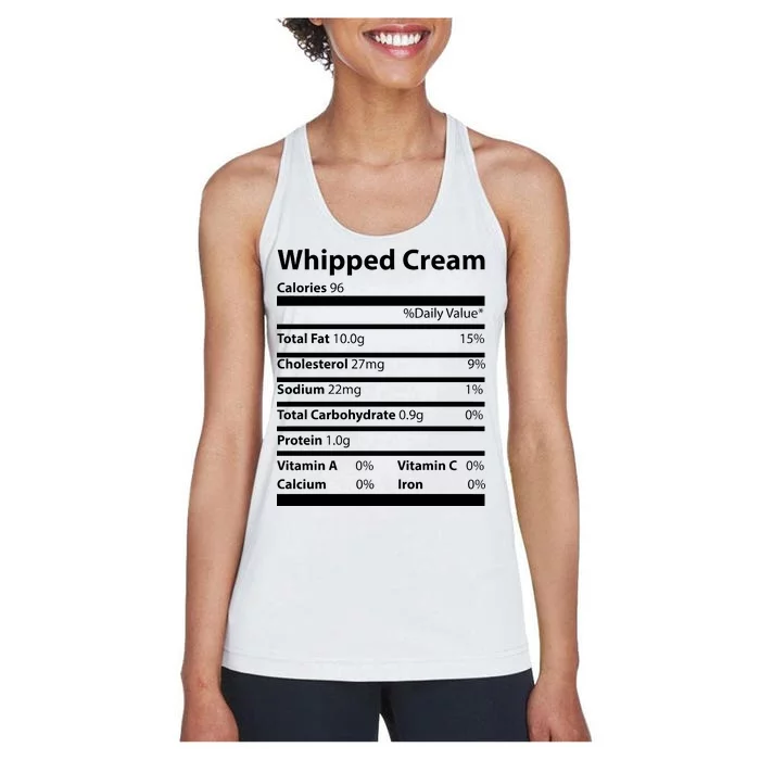 Whipped Cream Nutritional Facts Funny Thanksgiving Women's Racerback Tank