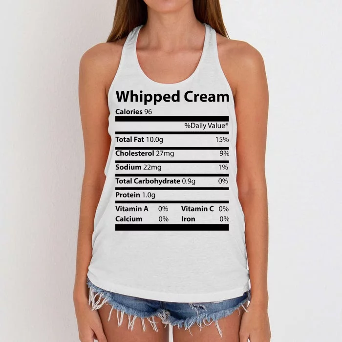 Whipped Cream Nutritional Facts Funny Thanksgiving Women's Knotted Racerback Tank