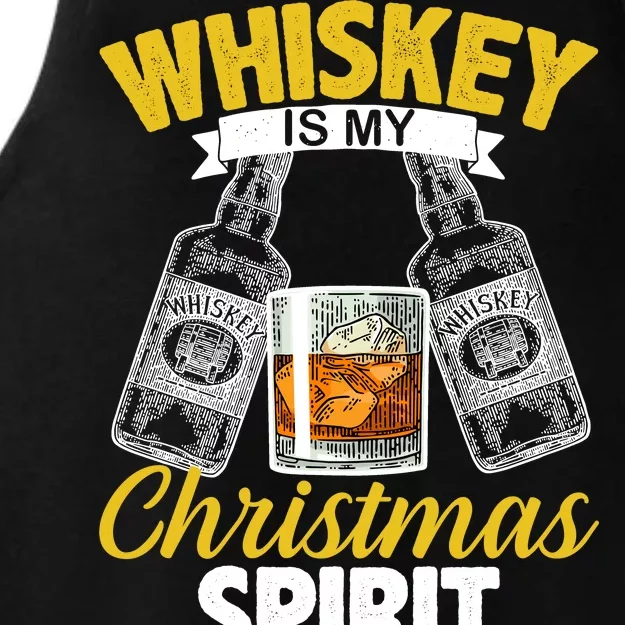 Whiskey Is My Christmas Spirit Ladies Tri-Blend Wicking Tank