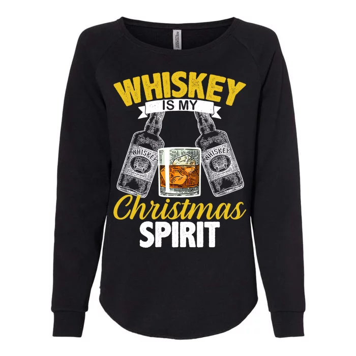 Whiskey Is My Christmas Spirit Womens California Wash Sweatshirt