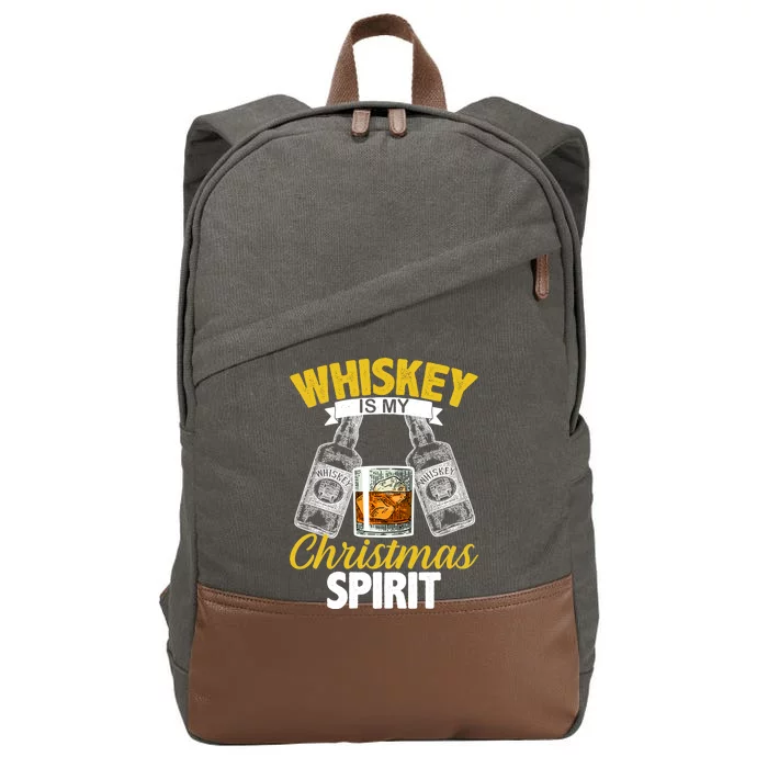 Whiskey Is My Christmas Spirit Cotton Canvas Backpack