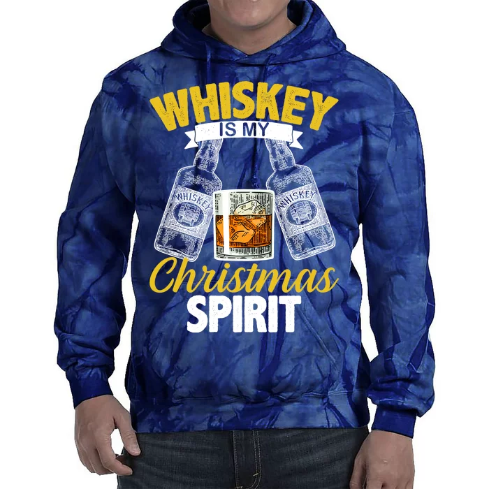 Whiskey Is My Christmas Spirit Tie Dye Hoodie