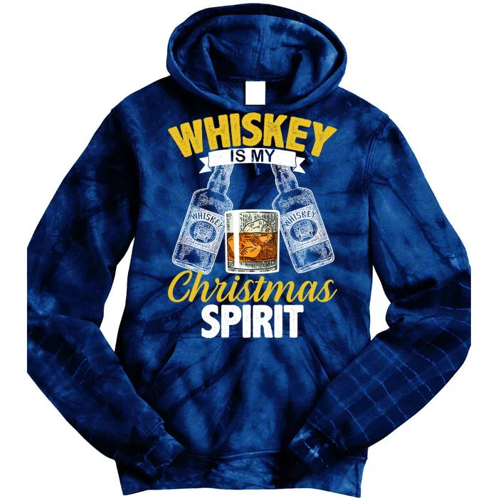 Whiskey Is My Christmas Spirit Tie Dye Hoodie