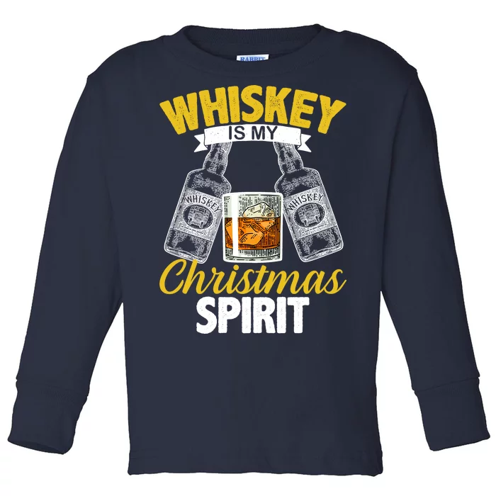 Whiskey Is My Christmas Spirit Toddler Long Sleeve Shirt