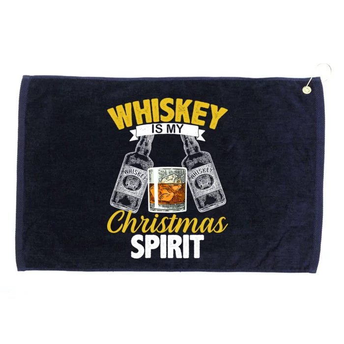 Whiskey Is My Christmas Spirit Grommeted Golf Towel