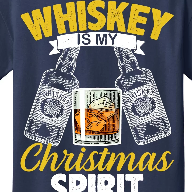 Whiskey Is My Christmas Spirit Kids T-Shirt