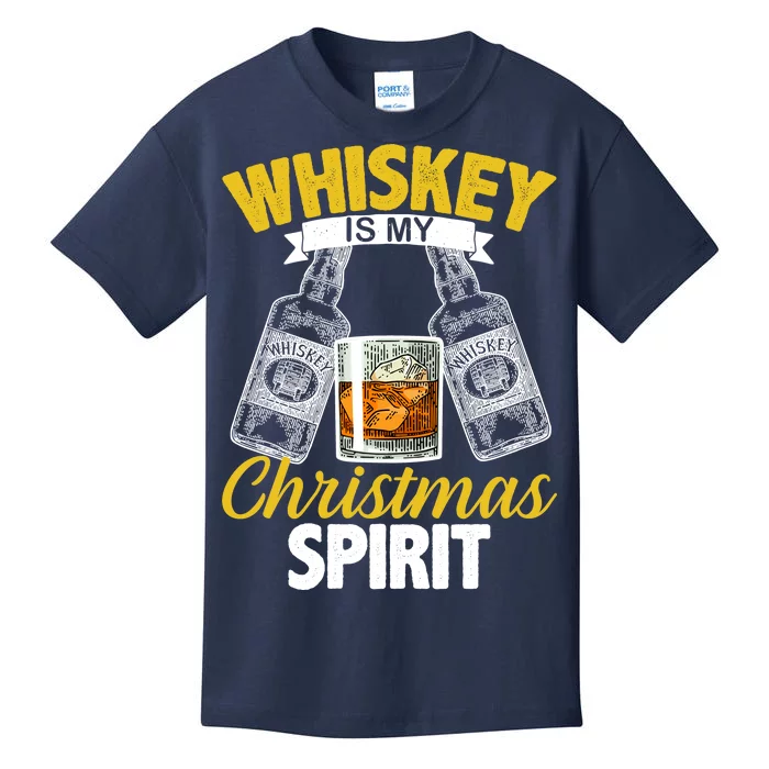 Whiskey Is My Christmas Spirit Kids T-Shirt