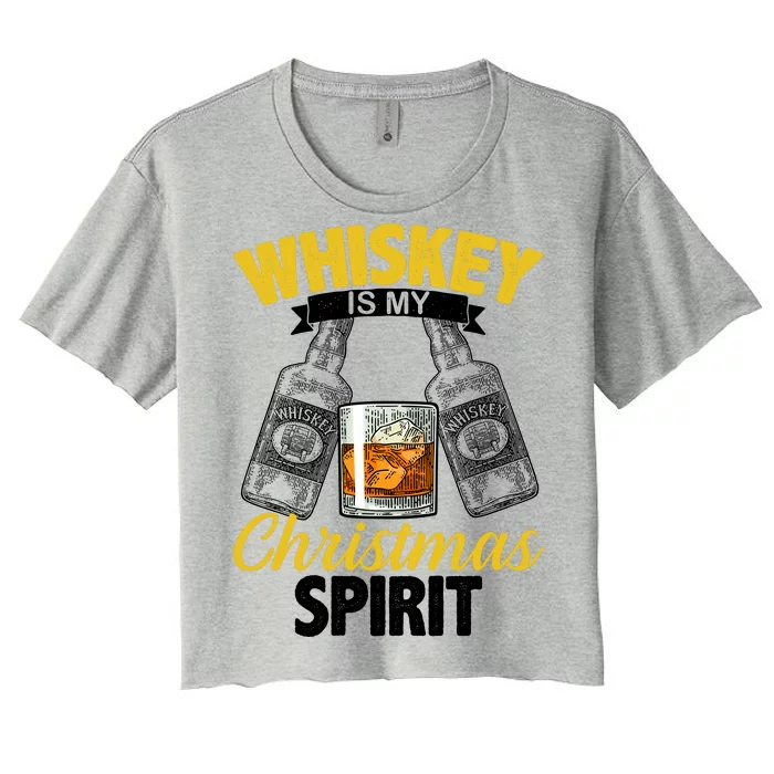 Whiskey Is My Christmas Spirit Women's Crop Top Tee