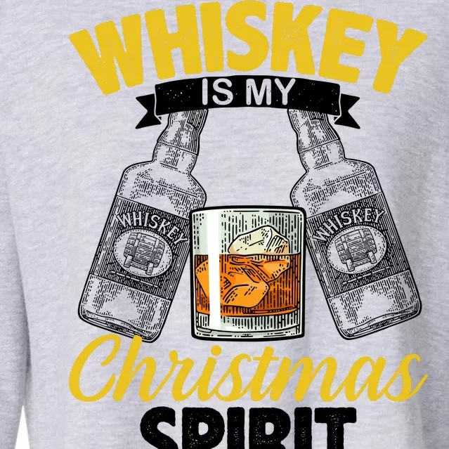 Whiskey Is My Christmas Spirit Cropped Pullover Crew