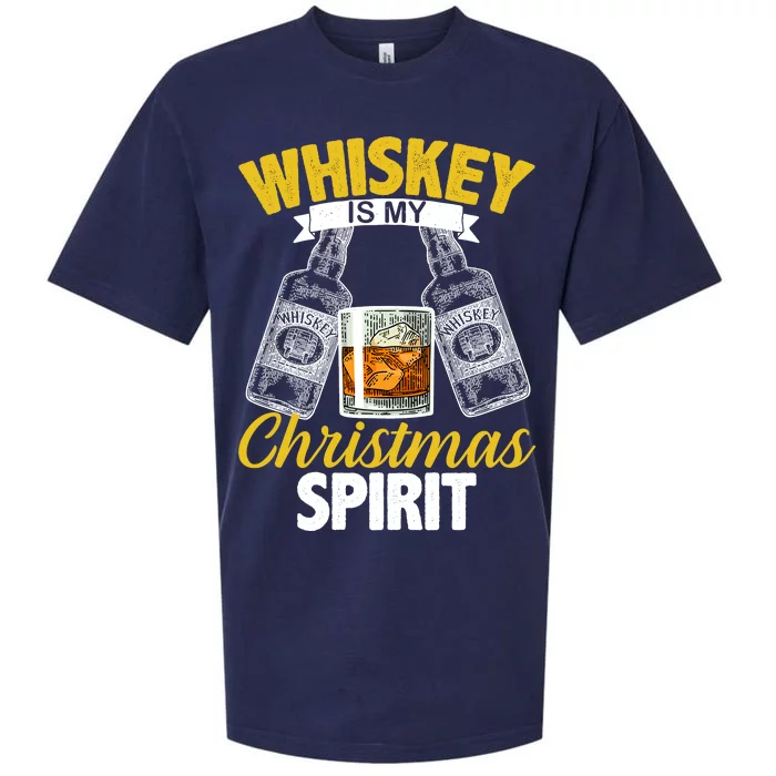 Whiskey Is My Christmas Spirit Sueded Cloud Jersey T-Shirt