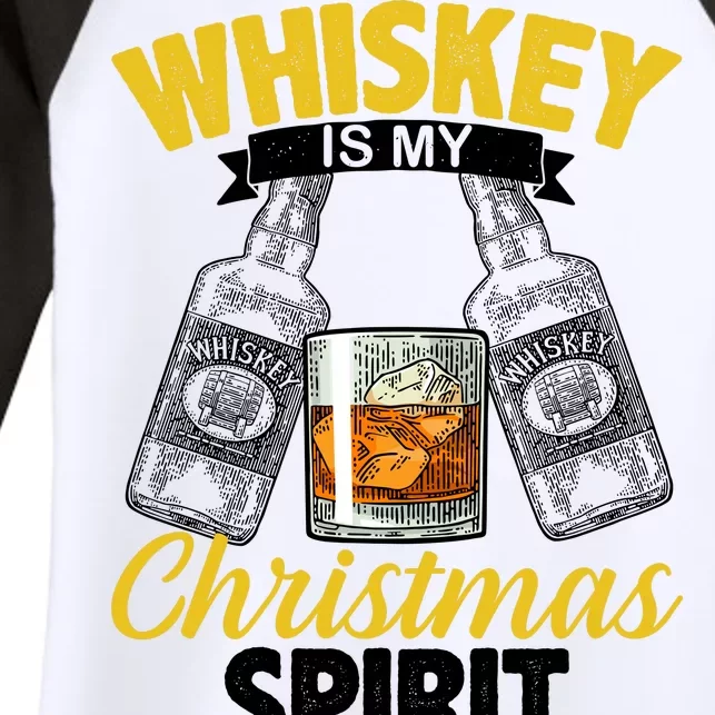 Whiskey Is My Christmas Spirit Women's Tri-Blend 3/4-Sleeve Raglan Shirt