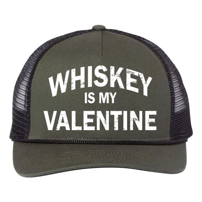 Whiskey Is My Valentine Retro Rope Trucker Hat Cap