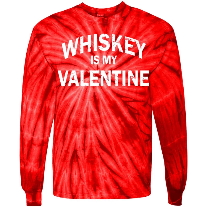 Whiskey Is My Valentine Tie-Dye Long Sleeve Shirt