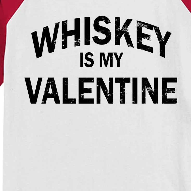 Whiskey Is My Valentine Kids Colorblock Raglan Jersey