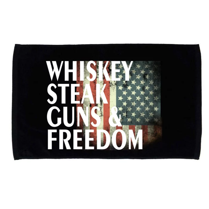 Whiskey Steak Guns And Freedom Microfiber Hand Towel