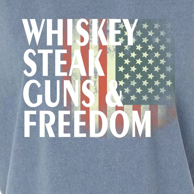 Whiskey Steak Guns And Freedom Garment-Dyed Women's Muscle Tee