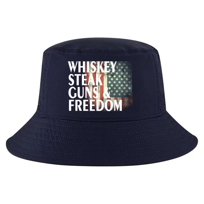 Whiskey Steak Guns And Freedom Cool Comfort Performance Bucket Hat