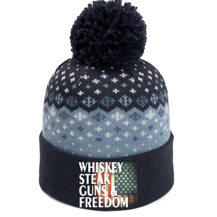 Whiskey Steak Guns And Freedom The Baniff Cuffed Pom Beanie