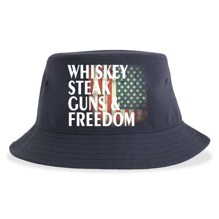 Whiskey Steak Guns And Freedom Sustainable Bucket Hat