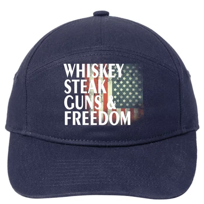 Whiskey Steak Guns And Freedom 7-Panel Snapback Hat