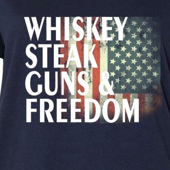 Whiskey Steak Guns And Freedom Women's V-Neck Plus Size T-Shirt