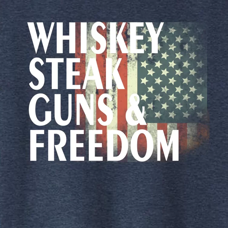 Whiskey Steak Guns And Freedom Women's Crop Top Tee