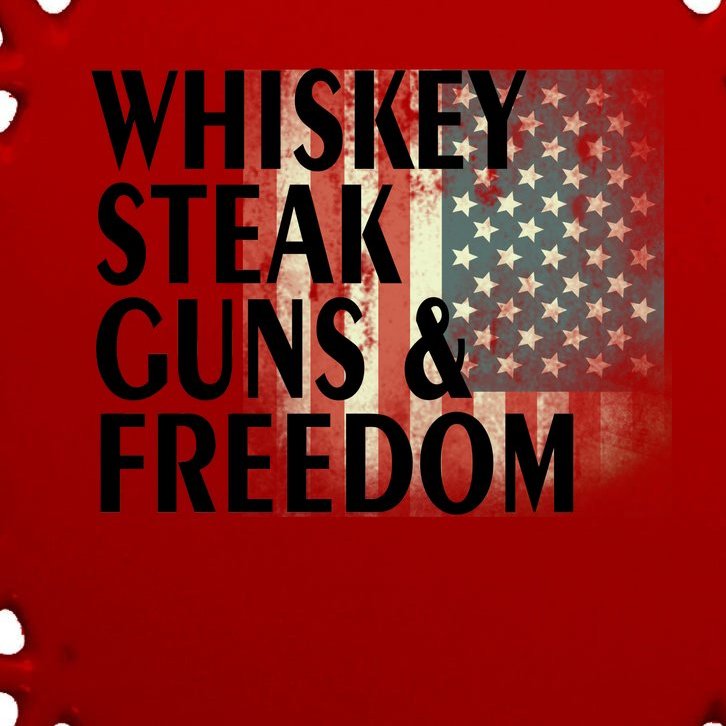 Whiskey Steak Guns And Freedom Oval Ornament